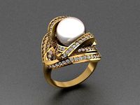 pearl Dimond ring | 3D