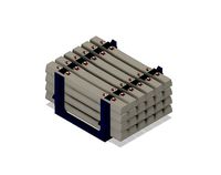 Model Railway Concrete Sleepers in Transportation Frame | 3D