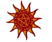 Bas-relief real relief pagan magic pentaclen for Protection | 3D