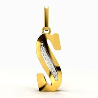 S SCRIPT DIAMOND PENDANT | 3D