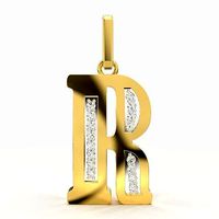 R SCRIPT DIAMOND PENDANT | 3D