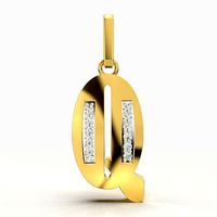 Q SCRIPT DIAMOND PENDANT | 3D