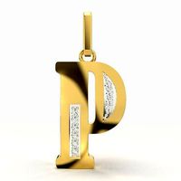 P SCRIPT DIAMOND PENDANT | 3D