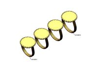 Engravable  braided coin signet ring US sizes 6to9 | 3D