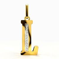 L  SCRIPT DIAMOND PENDANT | 3D