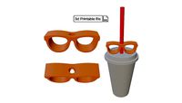 Stl file of Straw topper D5  spectacles for 3d printing  | 3D
