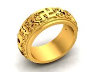 Om Mani Padme Hum Buddha Symbol Mantra Ring Bands 762 | 3D