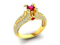 hongkong diamond ring for women  724 | 3D