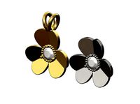 Diamond trefoil flower pendant | 3D