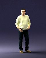 Elderly man light jumper 0696 3D Print Ready | 3D
