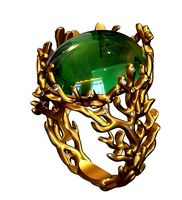 Coral ring with cabochon | 3D