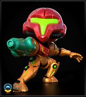 Chibi Samus in an attack pose 3D print model | 3D