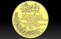 Medal In memory of the visit of the Nicholas II and his wife 2 | 3D