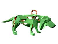 Animal Charm Basset Hound Dog Pose Pendant | 3D