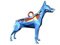 Animal Charm Doberman Pinscher Pendant | 3D