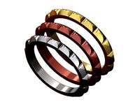 Rounded faceted stacker band US size 6 7 8 | 3D