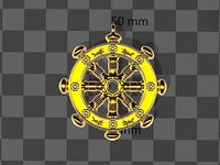 Dharmachakra or wheel of dharma  - pendant | 3D