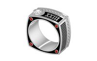 Squared shank mens ring | 3D