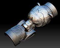 Fastener for bracelet  made as Bear Head | 3D