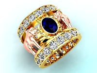 Double Leopard Rings - Double Cat Rings | 3D