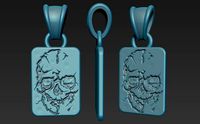 skull engraved plate | 3D