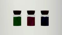 Three small potion vials