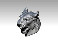 Tiger Head Bust Angry Roar | 3D