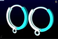 Earring ring Circle | 3D