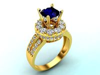 Diamond Rings - Round ring - Circle ring - Womens Rings | 3D
