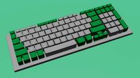 Keyboard White and Green