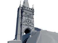 Charles bridge tower in Prague | 3D