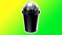 Globe Earth in the bin conceptual art and comedy