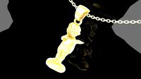 Angel on the heart V1 Pendant jewelry Gold | 3D