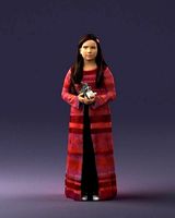 Girl in a dress with a squirrel 0387 3D Print Ready | 3D