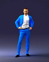 Man in blue suit 0028 3D Print Ready | 3D