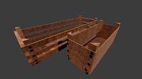 low poly medieval crates large and small