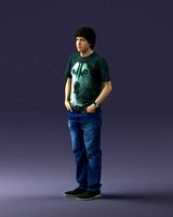 Man in wolf t-shirt 0111 3D Print Ready | 3D