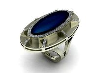 Oval Cabochon Ring 286 | 3D