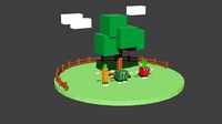 3d cartoon vegitable charactors  models with back ground