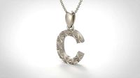 Model 345 Alphabets Necklace  The Letter C Necklace Texture | 3D