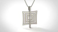 Model 371  Square Diamond Pendant | 3D