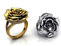 Rose Ring Diamonds | 3D