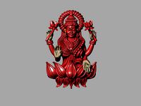 laxmi bhagwan with flower | 3D