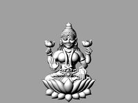 laxmi bhagwan with flower | 3D