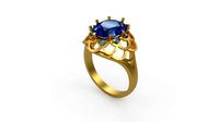 Woman Solitaire Ring 345 | 3D