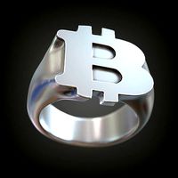 Ring BitCoin crypto currency signet  | 3D