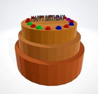 Polygon Happy-birthday cake