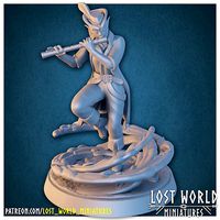 Elementalkin Bard - Air - Supported - Miniature | 3D