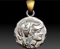 Pendant Coin Atenea | 3D