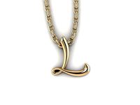 Initial pendant L | 3D